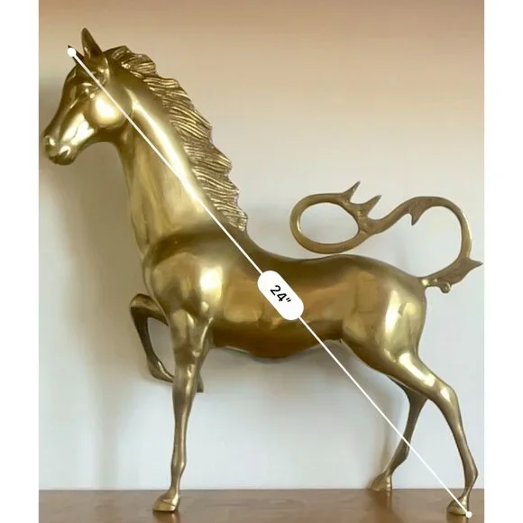 Vintage Brass Horse Statue - Picture 3 of 16